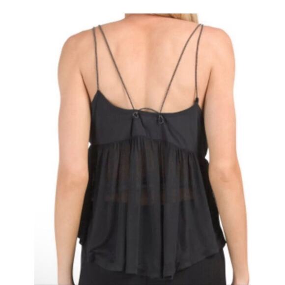 Free People Movement Black Catch Me Drift Tank Top XS Small Semi Sheer OB126447 - Picture 6 of 16